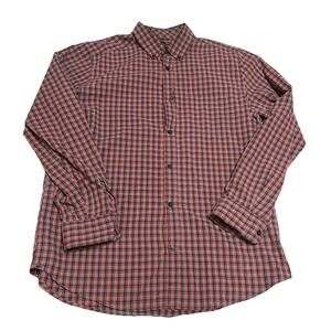 Gap Men's Long Sleeve Button Down Plaid Regular Fit Shirt, size Large Flaw Hole